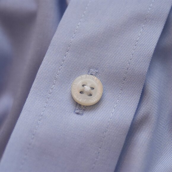 Lauren Ralph Lauren Black Label Men's Dress Shirt XL Blue Button Down Reg. Fit - Picture 7 of 7